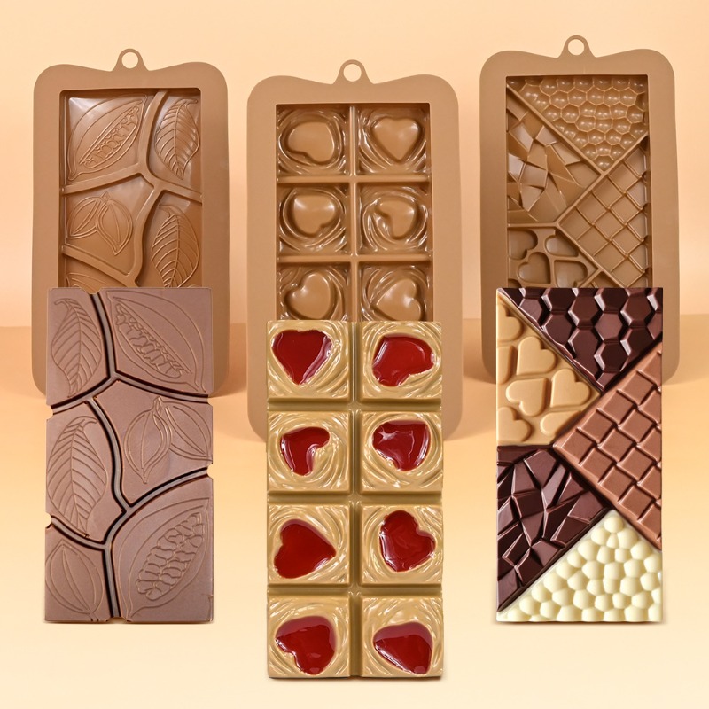 Soap Making Jelly - 3-delige onregelmatige siliconen chocolade bakvorm, poreuze