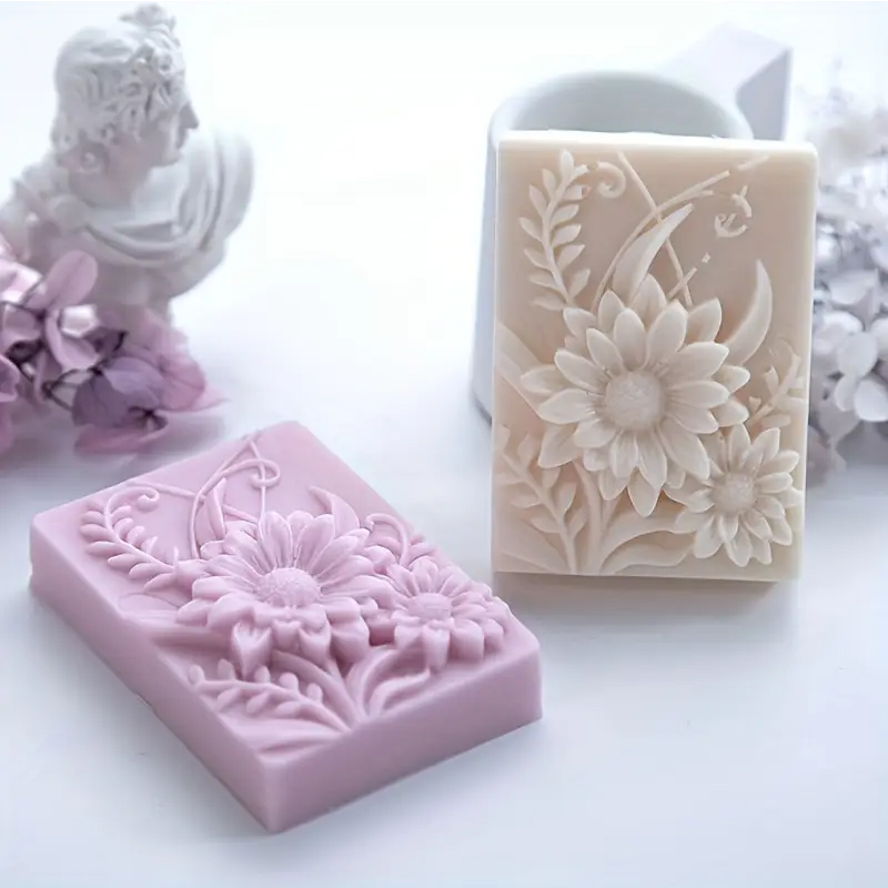 Soap Making Essentials - 3D Bloem Vierkante Zeep Siliconen Mal