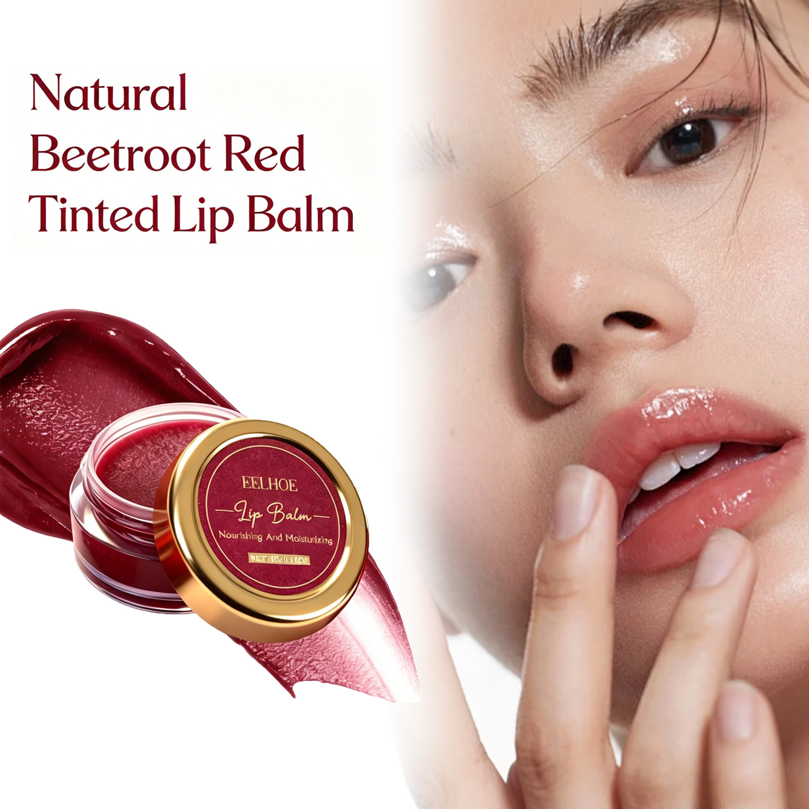 Shea Butter Raw - Bitterbietrode getinte lippenbalsem, diep voedende en