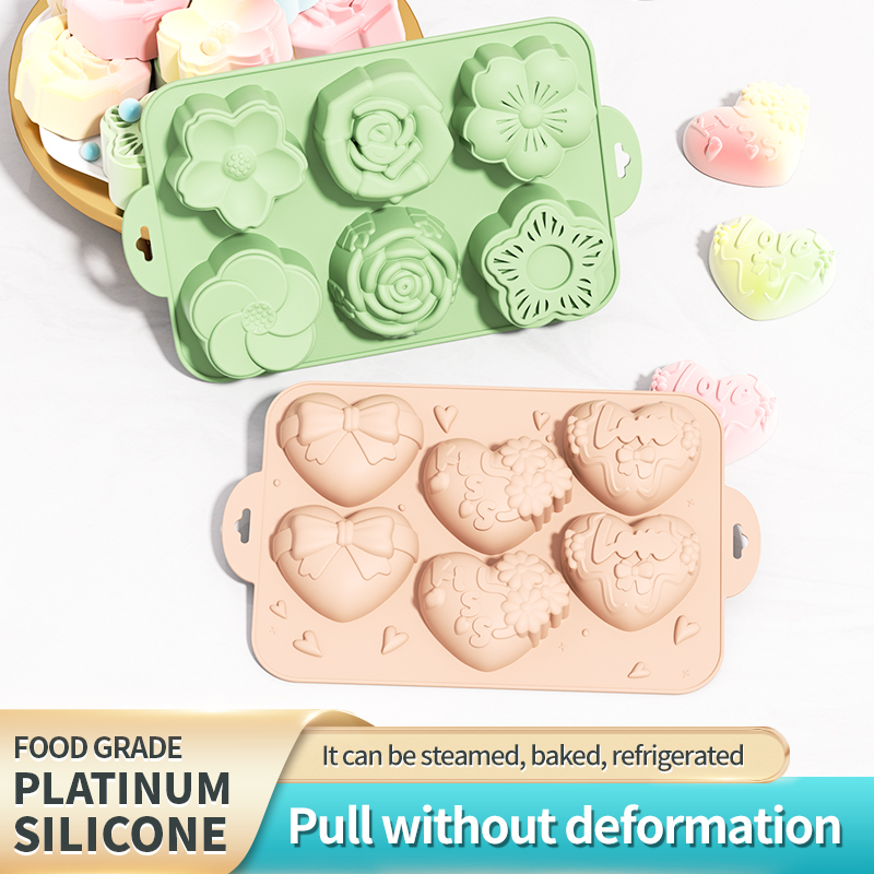 Soap Making Jelly - Siliconen zeepvorm, hartvormige bloemvorm met verschillende