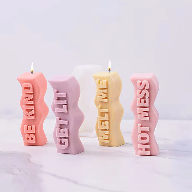 Soap Making Recipes - Wave Letter Slogan Kaars Siliconen Mal