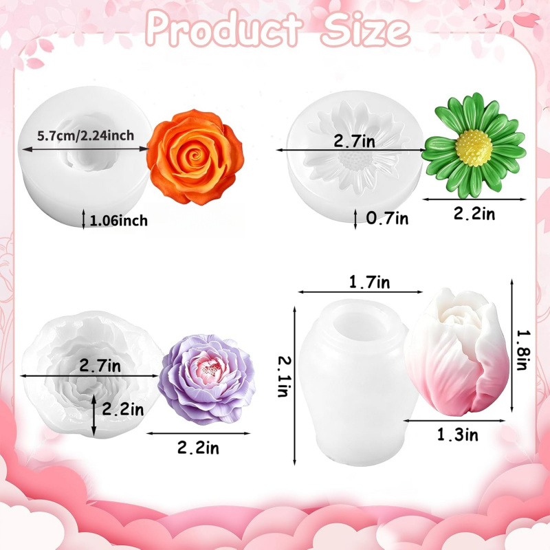 Bloemen siliconen kaarsvorm 4S - Soap Making Gel recensie en prijs