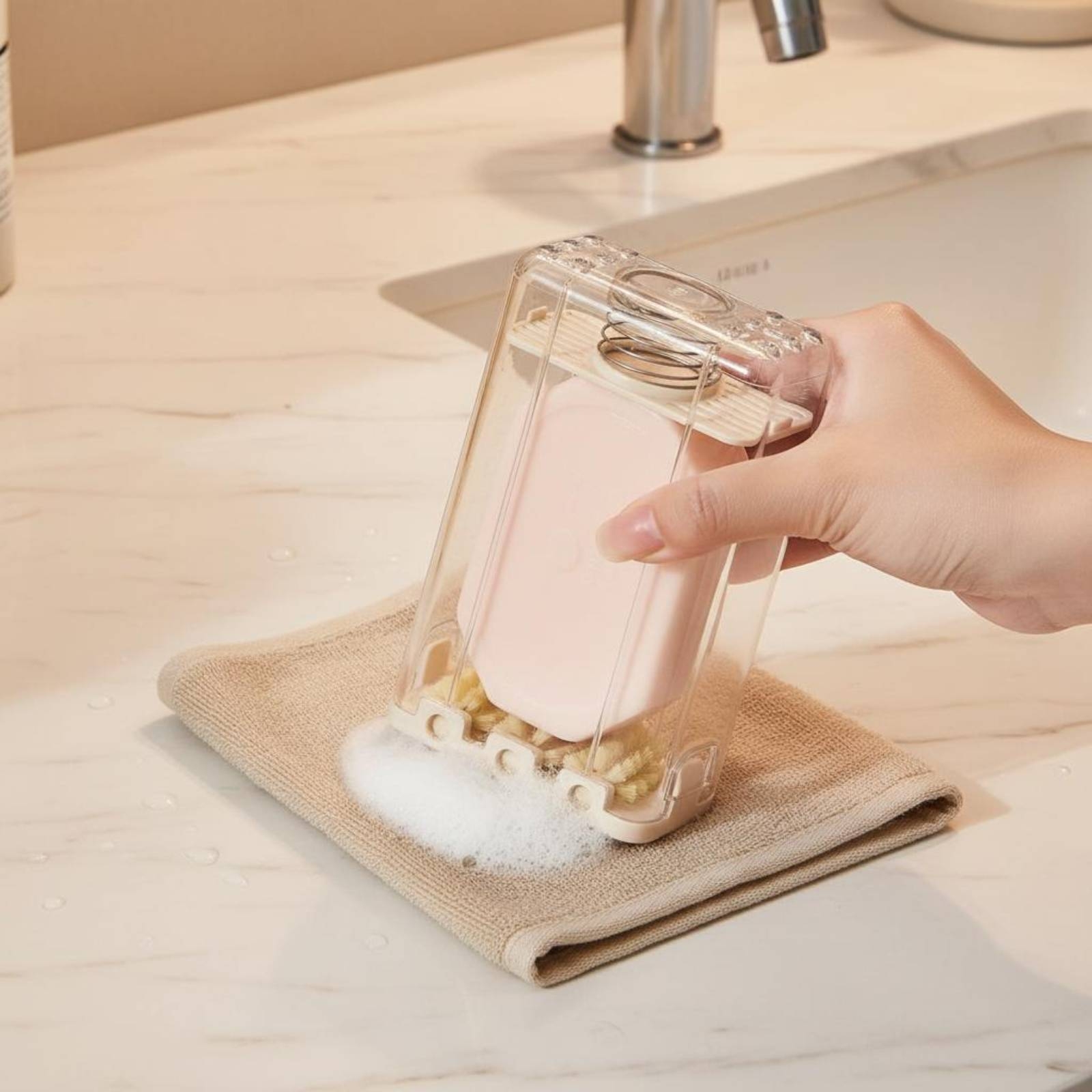 Zeepbakje met borstel Schuimvo - Quick Soap Making recensie en prijs